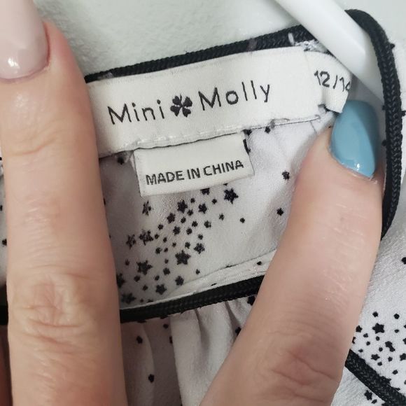 Mini Molly black white blouse top 12 14 girls - Picture 7 of 8